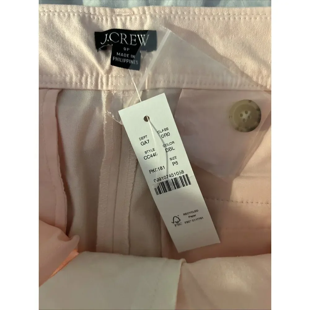 NWT J. Crew Full Length Wide Leg Trouser in Cotton Blend Pink 6P - Picture 7 of 7